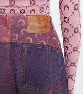 Thumbnail for your product : Marine Serre Paneled high-rise wide-leg jeans