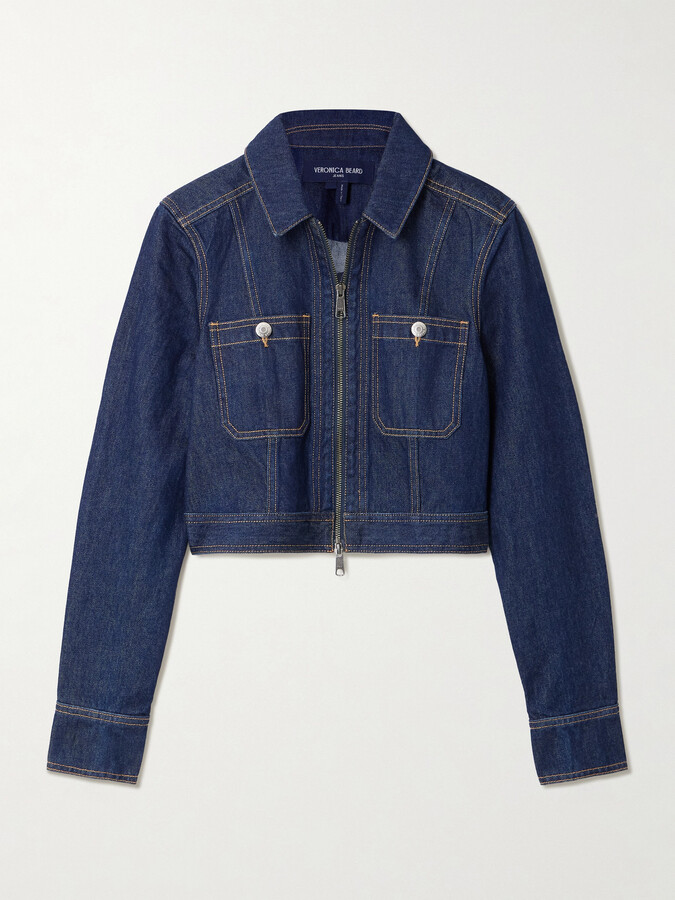 Veronica Beard - Patty Cropped Denim Jacket - Blue