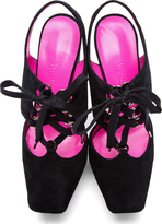 Thumbnail for your product : Versus Black Suede Lace Up Prism Heels