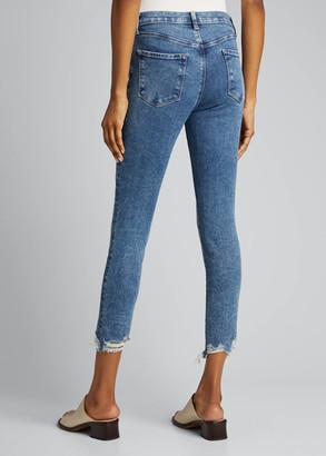 J Brand Alana High-Rise Crop Skinny Jeans with Destroyed Hem