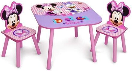 Heightele Delta Children - Disney Minnie Mouse Kids Table and Chair Set 3- Piece Set (2 Chairs Included) - Ideal for Arts & Crafts, Snack Time, Homework &...