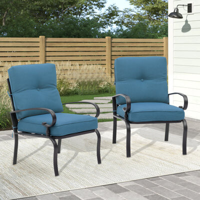 Indoor/Outdoor Chair Cushion Charlton Home Fabric: Burgundy