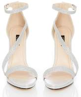 Thumbnail for your product : Quiz Silver Diamante Slant Strap Heel Sandals