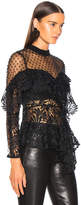 Thumbnail for your product : Self-Portrait Lace Handkerchief Top in Black | FWRD