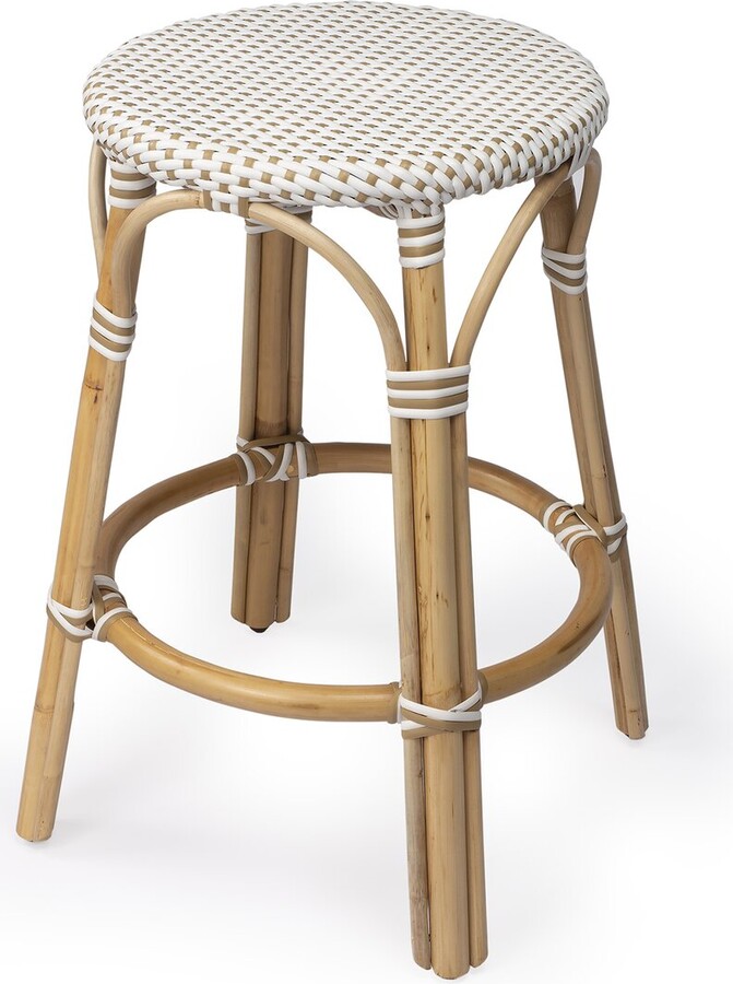 Butler Specialty Company Tobias Rattan Round 24in Counter Stool