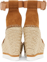 Thumbnail for your product : See by Chloe Tan Suede Glyn Platform Sandals