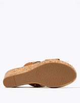 Thumbnail for your product : Marks and Spencer Wide Fit Leather Perforated Wedge Mules