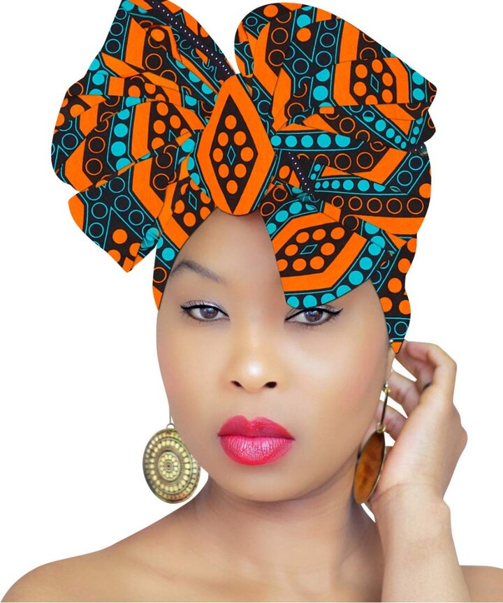 Hybrid Fashionista African Head Wrap for women LARGE 72" x 22" Kente Headwraps for women Hijab