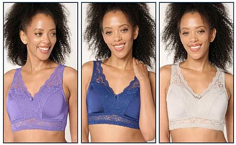 Ahh By Rhonda Shear 3-pack Classic Pin-Up Bra - Brown - Size 1X