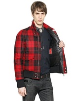 Thumbnail for your product : Philipp Plein Plaid Padded Wool Bomber Jacket