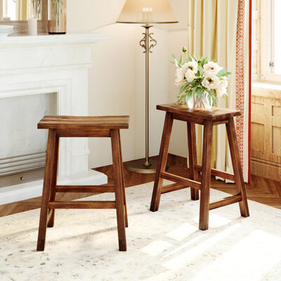 Red Barrel Studio Walnut Counter Height Stools For Compact Dining Rooms - Rustic  Ideal Restricted 2