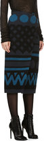 Thumbnail for your product : Burberry Black & Blue Geometric Wrap Skirt