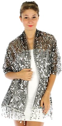 Sheer Delights Sheer-Delights Sequin Evening Wrap Shawl for Prom Wedding Formal