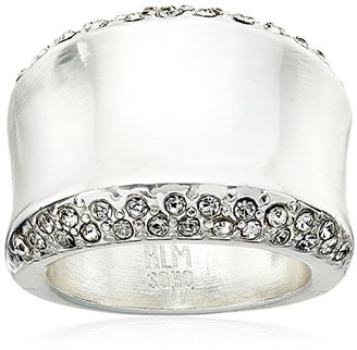 Robert Lee Morris Cocktail Hour" Pave Sculptural Silver Ring, Size 7.5