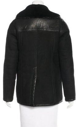 Burberry Shearling-Trimmed Suede Coat