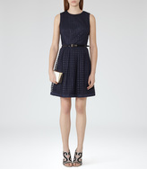 Thumbnail for your product : Reiss Aisha NETTING OVERLAY DRESS NIGHT NAVY