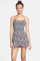 Thumbnail for your product : Fire Print Pointed Hem Romper (Juniors)