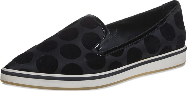 Velvet Polka-Dot Loafers