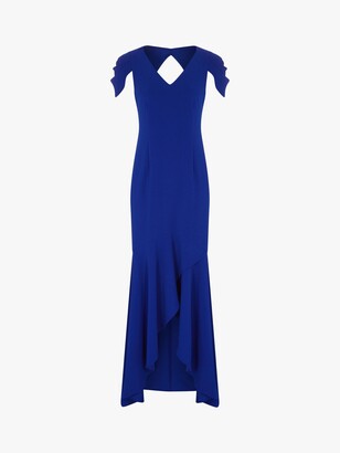 Adrianna Papell Mermaid Crepe Maxi Dress, Royal Sapphire