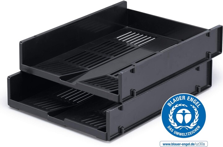 Durable OPTIMO Recycled Plastic Stackable Letter Tray File - A4+ Grey ...