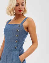 Thumbnail for your product : Pimkie button detail jumpsuit in blue