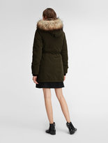 Thumbnail for your product : DKNY Micro Twill Jacket With Faux Fur Hood