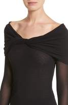 Thumbnail for your product : Fuzzi Twisted Tulle Off the Shoulder Top