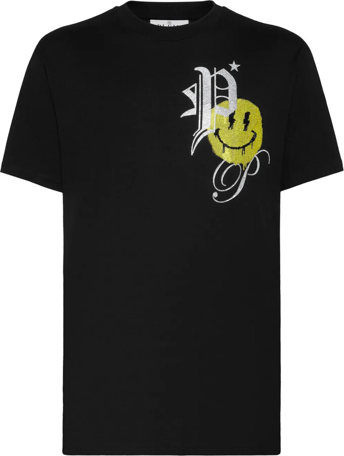 Philipp Plein rhinestone-logo cotton T-shirt