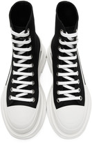 Thumbnail for your product : Alexander McQueen Black and White Canvas Lace-Up Boots