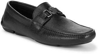 Versace Men's Moc Toe Textured Leather Loafers