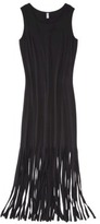 Thumbnail for your product : Xhilaration Junior's Maxi Dress with Fringe Bottom - Black