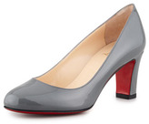 Thumbnail for your product : Christian Louboutin Mistica Low-Heel Red Sole Pump, Gray