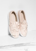 Thumbnail for your product : Missy Empire Tricia Nude Knot Front Flatforms