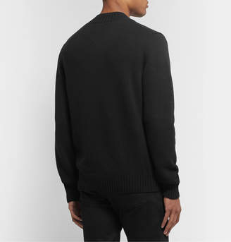 Dolce & Gabbana Logo-Appliqued Virgin Wool Sweater