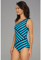 Thumbnail for your product : DKNY Chic Stripe Spliced One Shoulder Maillot One-Piece