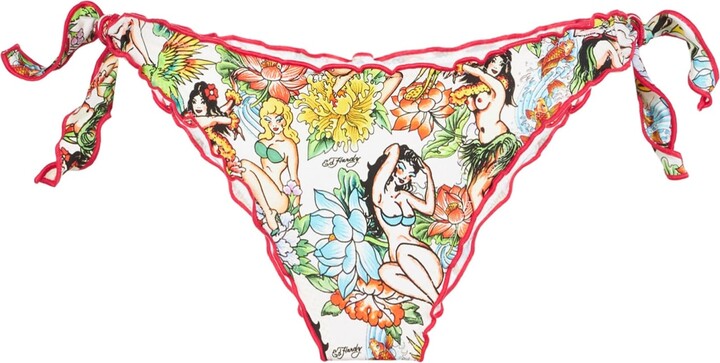 Cheeky Swim Briefs With Tattoo Print