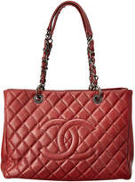 Thumbnail for your product : Chanel Burgundy Quilted Caviar Leather Grand Shopping Tote