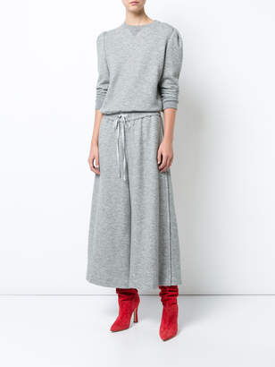 Adam Lippes Luxe jersey sweatshirt with puff sleeves
