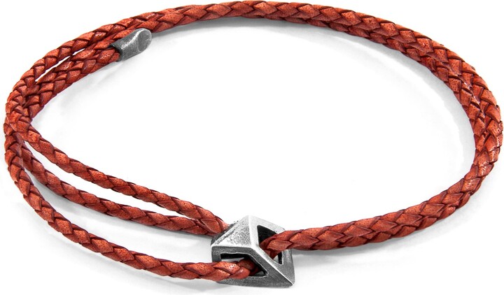 Men Red Leather Bracelet | Shop The Largest Collection | ShopStyle