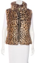 Thumbnail for your product : Adrienne Landau Leopard Print Fur Vest