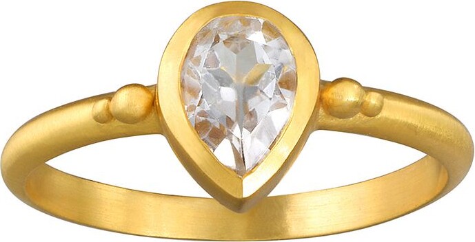 Gaining Clarity White Topaz Pear Ring