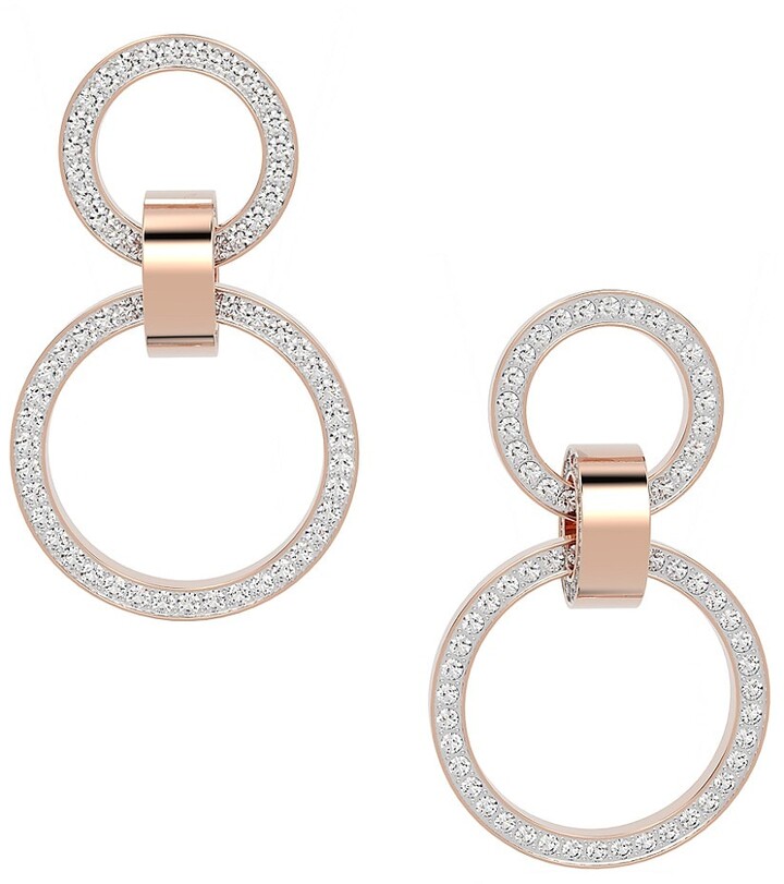 Swarovski Hollow Rose Goldplated Crystal Circular Drop Earrings - ShopStyle