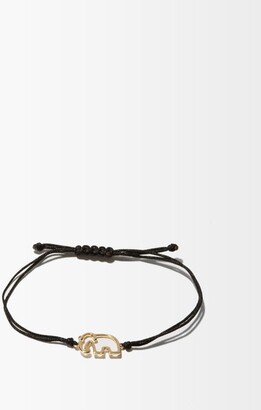 Yvonne Léon Diamond & 9kt Gold Charm Cord Bracelet
