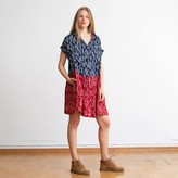 Thumbnail for your product : Naftul Mix Prints Button Down Midi Poncho Dress