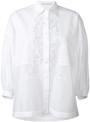 Ermanno Scervino lace trim plain shirt - women - Cotton/Polyamide/Polyester/Viscose - 42