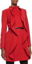 Thumbnail for your product : Cinzia Rocca Ruffle-Front Belted Coat