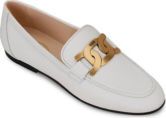 Tod's Kate Polished Goldtone Chain Leather Loafers