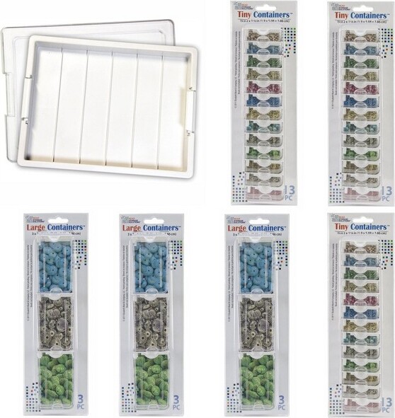 Bead Storage Solutions Plastic Stackable Organizer Tray Bundle