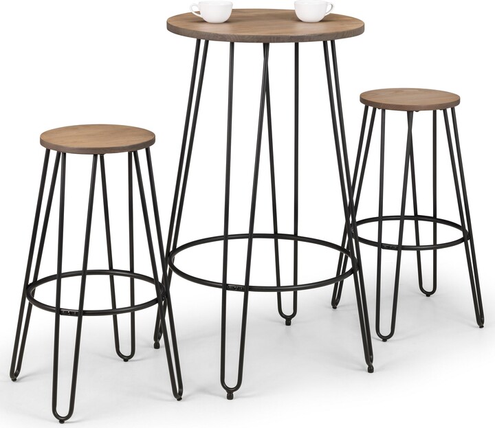 Dunelm Dalston Round Bar Table with 2 Stools, Black Black ShopStyle