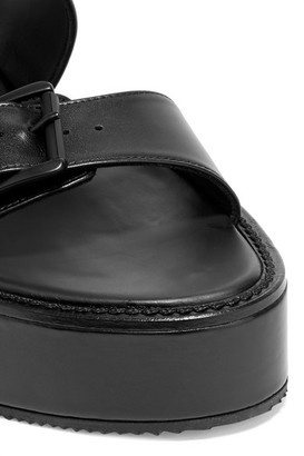 Ann Demeulemeester Leather Platform Sandals - Black